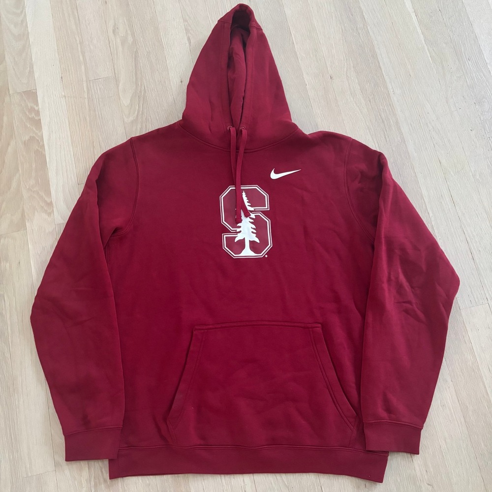 Nike Stanford Hoodie Mens Large Burgundy Good Condition Collegiate Sweatshirt